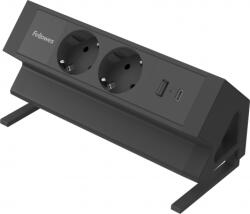 Fellowes Priza modulara Fellowes, Filex Power Desk Up 2.0 cu 2 prize 230V, USB-A + USB-C (30W), eGST, Negru 681137