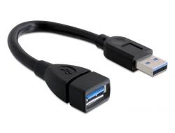 Delock USB 3.0-s bővítőkábel A-típusú csatlakozódugóval > USB 3.0-s, A-típusú csatlakozóhüvellyel, 15 cm, fekete (82776)