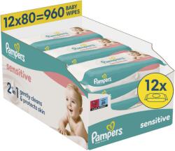 Pampers Sensitive, 960 db (12× 80 db)