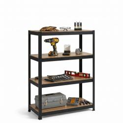 Pepita Raft metalic industrial cu plăci MDF 150x75x30cm - Capacitate de încărcare 540kg - Negru (KF-S15075) Raft