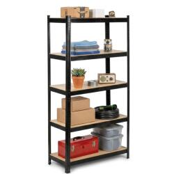 Pepita Raft metalic industrial Pepita cu plăci MDF 180x90x40cm - capacitate de încărcare 875kg - Negru (KF-S18090) Raft