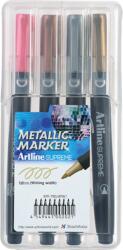 Artline Permanent marker ARTLINE Supreme Metallic, corp plastic, varf rotund 1.0mm, - 4culori/set (EPF-790/4W)