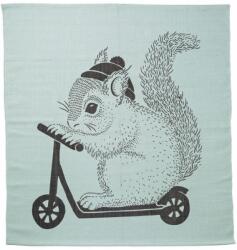 Bloomingville Covoras din bumbac Bloomingville - Cu veverita, verde (BL1026)