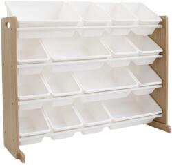 Ginger Home Organizator pentru copii pentru jucării și cărți Ginger Home - alb-lemn (JWTR-3278)
