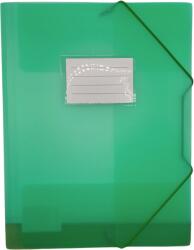 Optima - prod din plastic Mapa plastic cu elastic pe colturi, cu eticheta, 500 microni, Optima - verde transparent (OP-510550020)