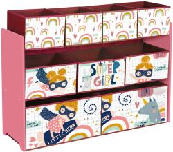 Ginger Home Organizator etajeră pentru jucării și cărți Ginger Home - Super Girl, cu 9 cosuri (TF6018)