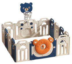 Feelkids Gard pentru bebeluși Feelkids - Ursuleț albastru, cu coș de baschet, 123 x 163 cm (FQ-WL-QD085-BL)