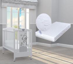 Bambino Casa Pătuț Bambino Casa - Fiori Grigio + cadou saltea Primavera Baby Luxe (202045)
