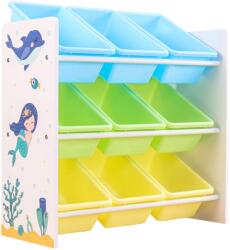 Ginger Home Etajeră cu 9 cutii pentru jucării și cărți Ginger Home - Mermaid (JWTR-3183)