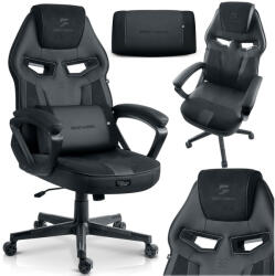 Sofotel Gamer szék, Sofotel Furon, fekete, 37-57 cm ülésmagasság, gumírozott kerekek, derék- és fejpárnával, 120 kg teherbírás (TE242800)