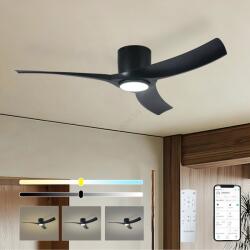 ZEVENTI - LED таванен вентилатор ORBITO LED/24W/230V Wi-Fi Tuya черен + дистанционно управление (ZV0069)