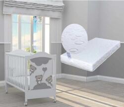 Bambino Casa Pătuț Bambino Casa - Tre Orsetti Grigio + cadou saltea Primavera Baby Luxe (202053)