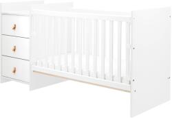 KikkaBoo Pătuț cu comodă KikkaBoo - Ilana, White (31003040016)