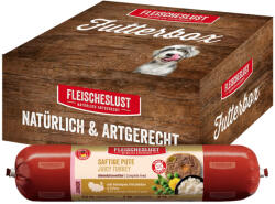 Fleischeslust 8x400g Fleischeslust Junior Classic nedves kutyatáp - Szaftos pulyka friss sajttal & borsóval