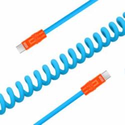 Fisher Price Newell USB-C to USB-C 100 W cable, 1.5 m, silicone, spiral, blue-orange