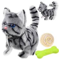 Jokomisiada Gray cute interactive kitten moves, walks, meows ZA4654 SZ