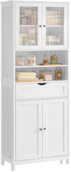 Brius Dulap de baie cu sertar si rafturi reglabile, MDF, 60x30x170 cm, alb (EZ-BBC768W01)