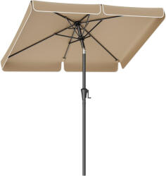 Brius Umbrela de gradina cu manivela, 200x150 cm, UPF 50+, inclinare 30A , structura metalica, maro taupe (EZ-GPU048K01)