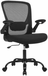 Brius Scaun de birou ergonomic mesh, suport lombar reglabil, brate rabatabile, functie balans, 64x64x107 cm, negru (EZ-OBN37BKV2)