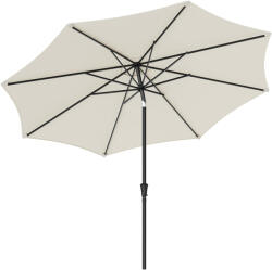 Brius Umbrela de gradina cu manivela, 330 cm, UPF 50+, inclinare 30A , structura metalica cu 8 spite, bej (EZ-GPU045M01)