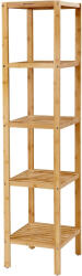 Brius Raft de depozitare din bambus, 5 polite, pentru bucatarie sau baie, 146x33x33cm, maro natural (EZ-BCB55Y)