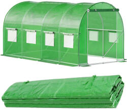 Brius Folie pentru sera gradina 450x200x200 cm, 140 g m 2, armata cu plasa, UV4, 9 ferestre, verde (GT-0004F)
