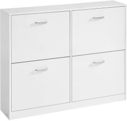 Brius Dulap pantofi 4 clapete, compartimentare reglabila, 16-28 perechi de incaltaminte, 106x24x83 cm, alb (EZ-LBC035W01) Pantofar