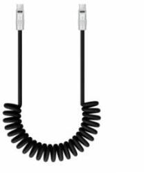 Fisher Price Newell USB-C to USB-C 100W cable, 1.5m, silicone, coiled, black