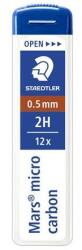 STAEDTLER Mină grafit, 2H, 0, 5 mm, STAEDTLER "Mars Micro Carbon250", 12 buc