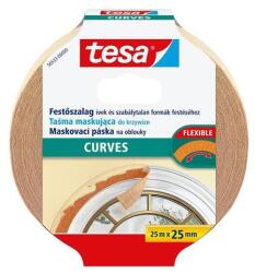 tesa Bandă de mascare, pentru curbe, 25 mm x 25 m, TESA "Perfect Curves", 25m