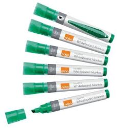 Nobo Marker pentru tablă albă, vârf teșit, 4 mm, NOBO, verde, 10 buc