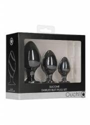  Swiwell Swirled Silicone Plug Set Black - Tapered Suction Base, 3 Sizes