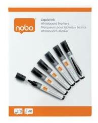 Nobo Marker pentru tablă albă, cerneală lichidă, vârf conic, 1-3 mm, NOBO, negru, 10 buc