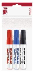 ICO Marker pentru tablă albă, 1-3 mm, vârf conic, ICO "Plan", 3 culori diferite, 3 buc