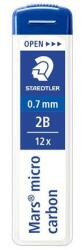STAEDTLER Mină grafit, 2B, 0, 7 mm, STAEDTLER "Mars Micro Carbon250", 12 buc