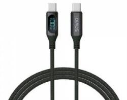 Savio Cable USB Savio USB-C - USB-C 1 m Black (SAVKABELCL-174)