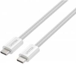 Unitek Magnetically retractable braided cable USB C PD 100W white 1m