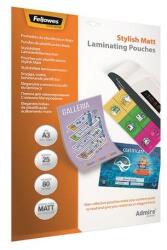 Fellowes Folie de laminare la cald, 80 microni, A3, mată, 25 buc, FELLOWES "Admire Stylish", 25 buc