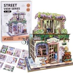 Jokomisiada Wooden 3D PUZZLE Series Flower Shop building 243 elements lighting ZA6015