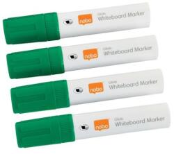 Nobo Marker pentru tablă, vârf tăiat, 10 mm, NOBO "Glide", verde, 4 buc