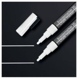 Sigel Marker cu cretă, lichid, vârf teșit, SIGEL 1-2 mm, alb, 2 buc