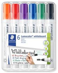 STAEDTLER Markere pentru tablă albă, set, 2mm, conice, STAEDTLER "Lumocolor 351", 6 culori diferite, 6 buc