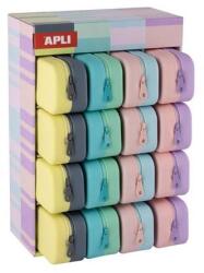 APLI Penar, afișaj, cu fermoar, silicon, bicolor, APLI "Pastel", amestec de culori, 16 buc Penar
