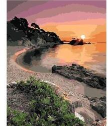 Smart Flamingo Creative set Flamingo Line Painting by numbers 40x50cm Sunset over the sea, cliffs (fys298)