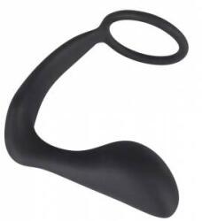 Black Velvets Duo System Silicone Ring & Plug, Black, 10cm