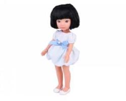 Jokomisiada Lovely Girl Doll with Black Short Hair in White Dress 33cm ZA5850