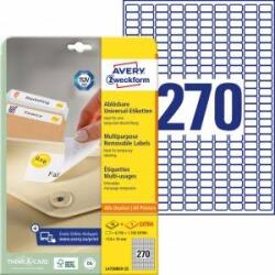 Avery Zweckform White Removable Mini Tickets 17.8x10mm 25 Sheets (L4730REV-25)