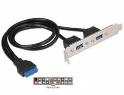 DeLock Slotblech 1 x 19 Pin USB 3.0 Pfostenbuchse intern > 2 x USB 3.0 Typ-A Buchse extern