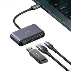 Usams US-SJ628 HUB 5w1 USB-C / USB-A 2.0, USB 3.0, USB-C, TF, SD dark grey