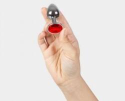 Secret Play Metal Intimate Plug Red S - Aluminum, Diamond Accent, 7.5 cm